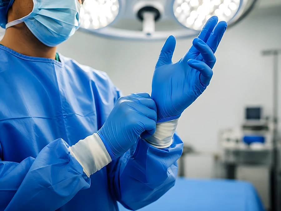 Consultorio médico con mesa de exploración, banco y gabinete.